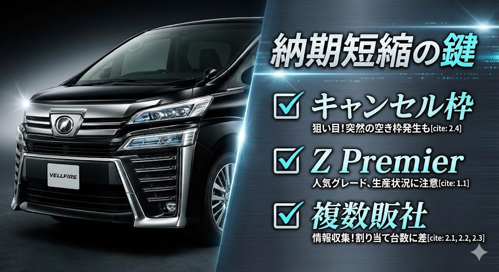 ヴェルファイアを確実に早く納車するための3つのコツのイメージ画像