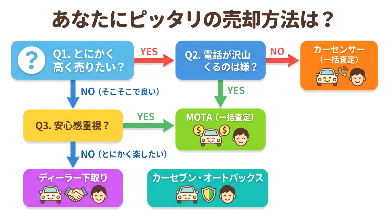 車を売るならどこがいい？知恵袋で評判の車買取業者ランキングTOP5（MOTA・ソコカラ・カーセブン他）